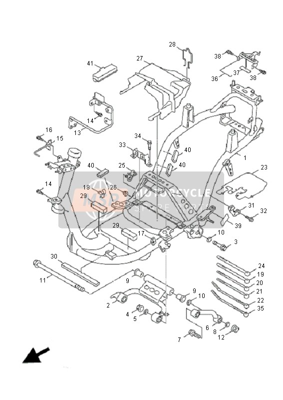 Yamaha XC125 CYGNUS X 2008 Frame for a 2008 Yamaha XC125 CYGNUS X